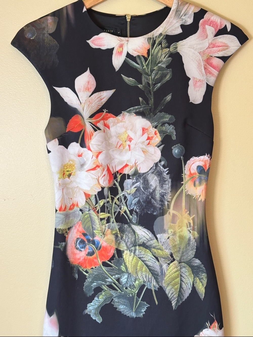 Ted Baker Candiss Opulent Bloom Print Bodycon Midi Dress size 1 - Picture 5 of 11